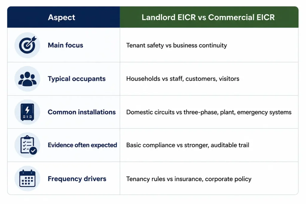 Landlord EICR vs Commercial EICR / Which EICR Should I Book 